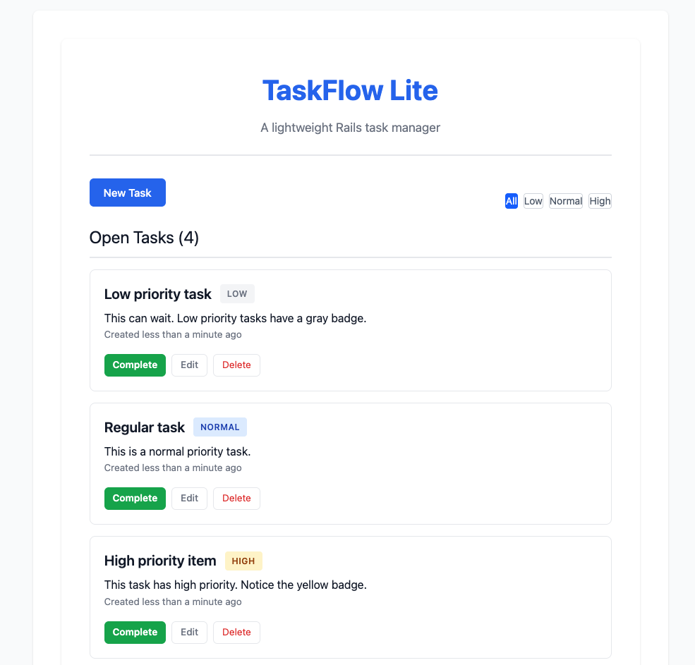 TaskFlow Lite Screenshot